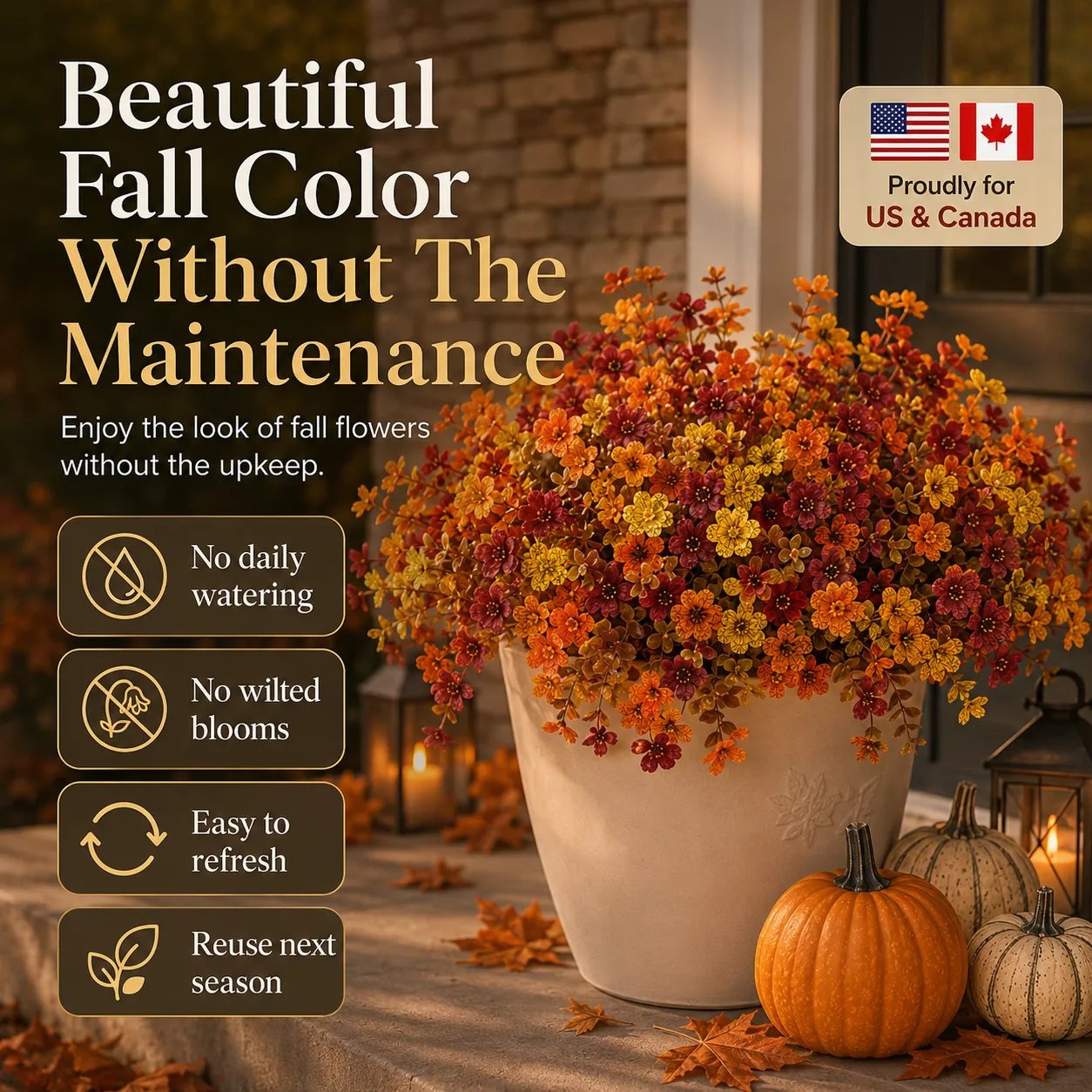 Low maintenance fall artificial flowers