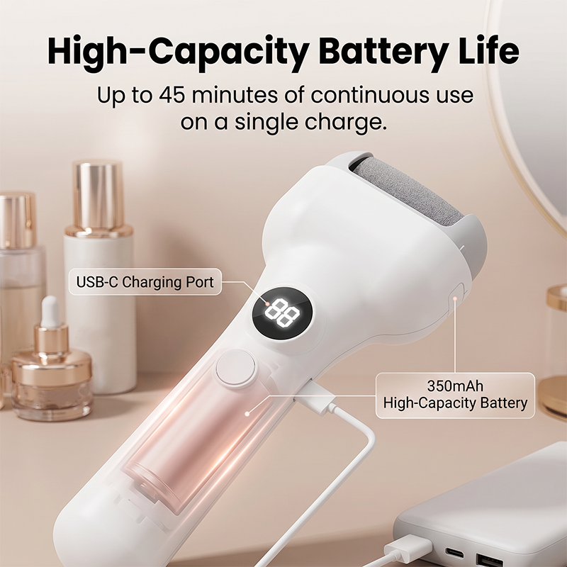 Rechargeable electric pedicure tool battery life and charging