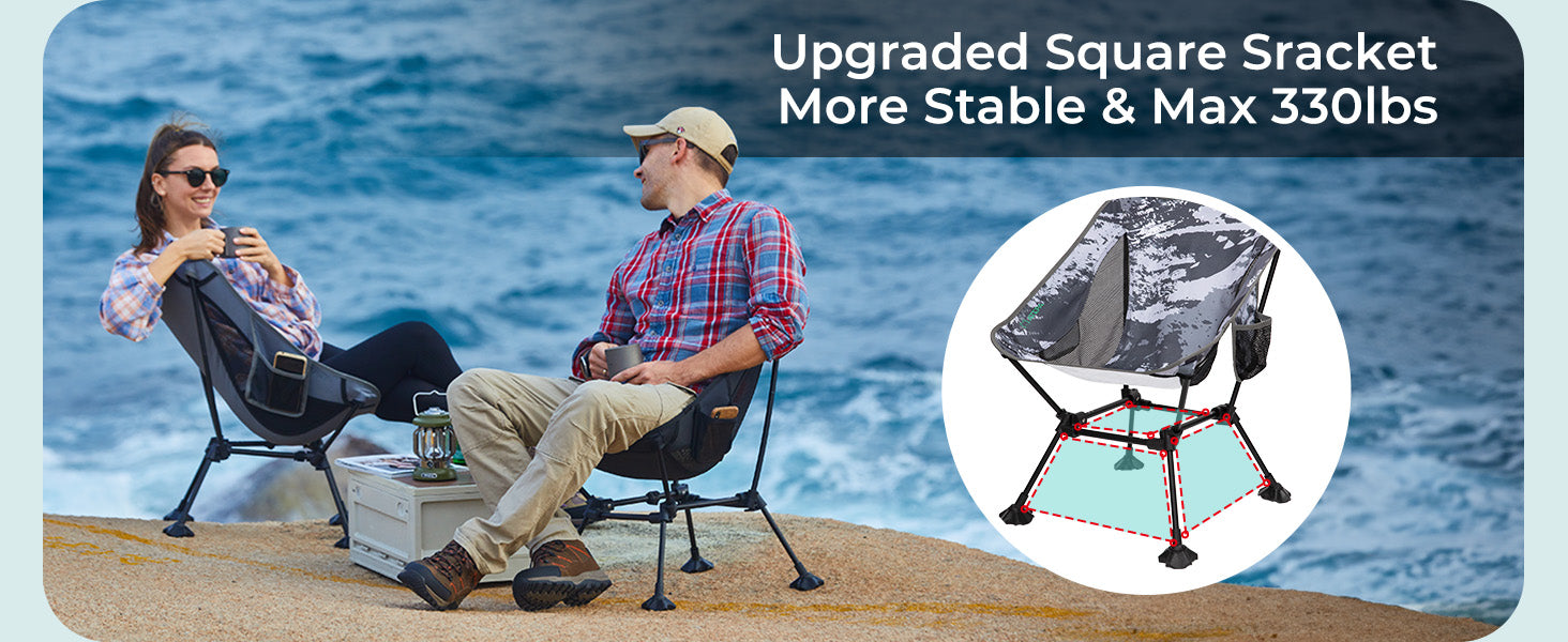 ATEPA Ultralight Square Tall Camping Chair