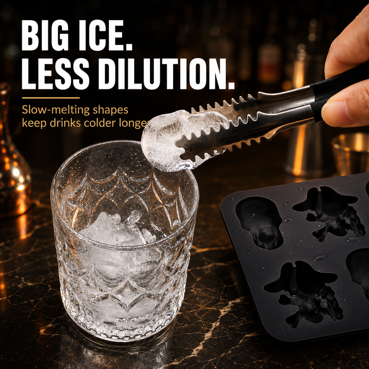 BPA-free food-grade silicone skull ice tray