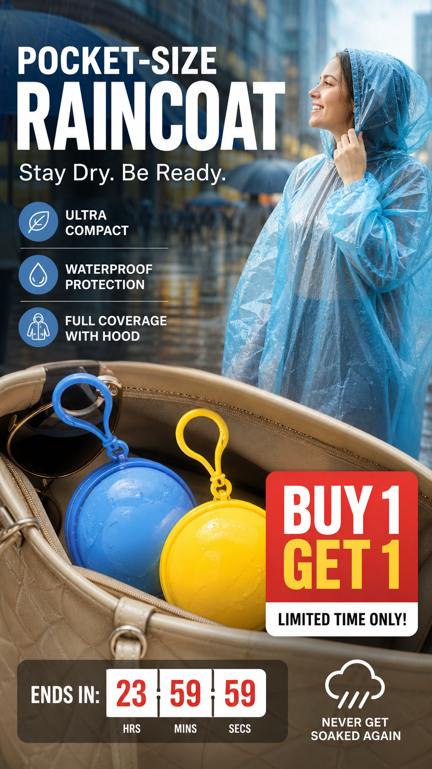 Emergency raincoat for sudden rain