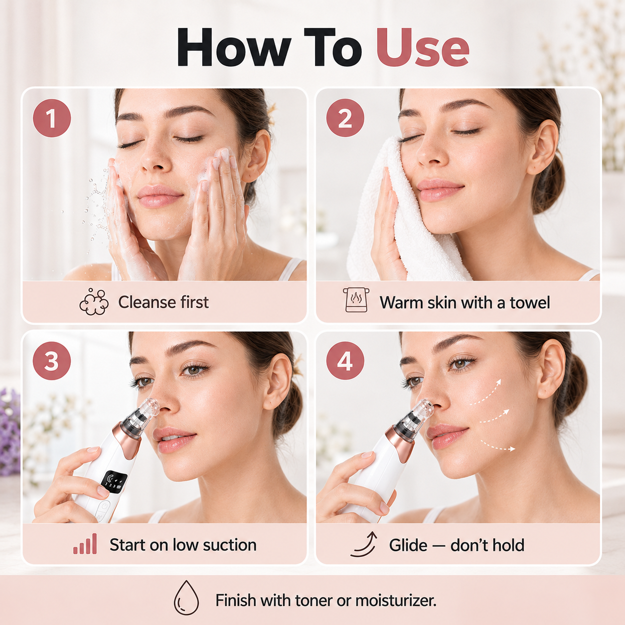 How to use pore suction cleaner