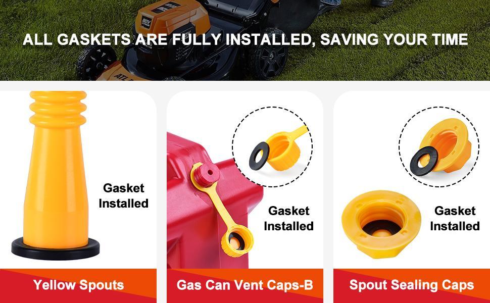 Gas Can Vent Caps and Collar Thread Options Package Contents