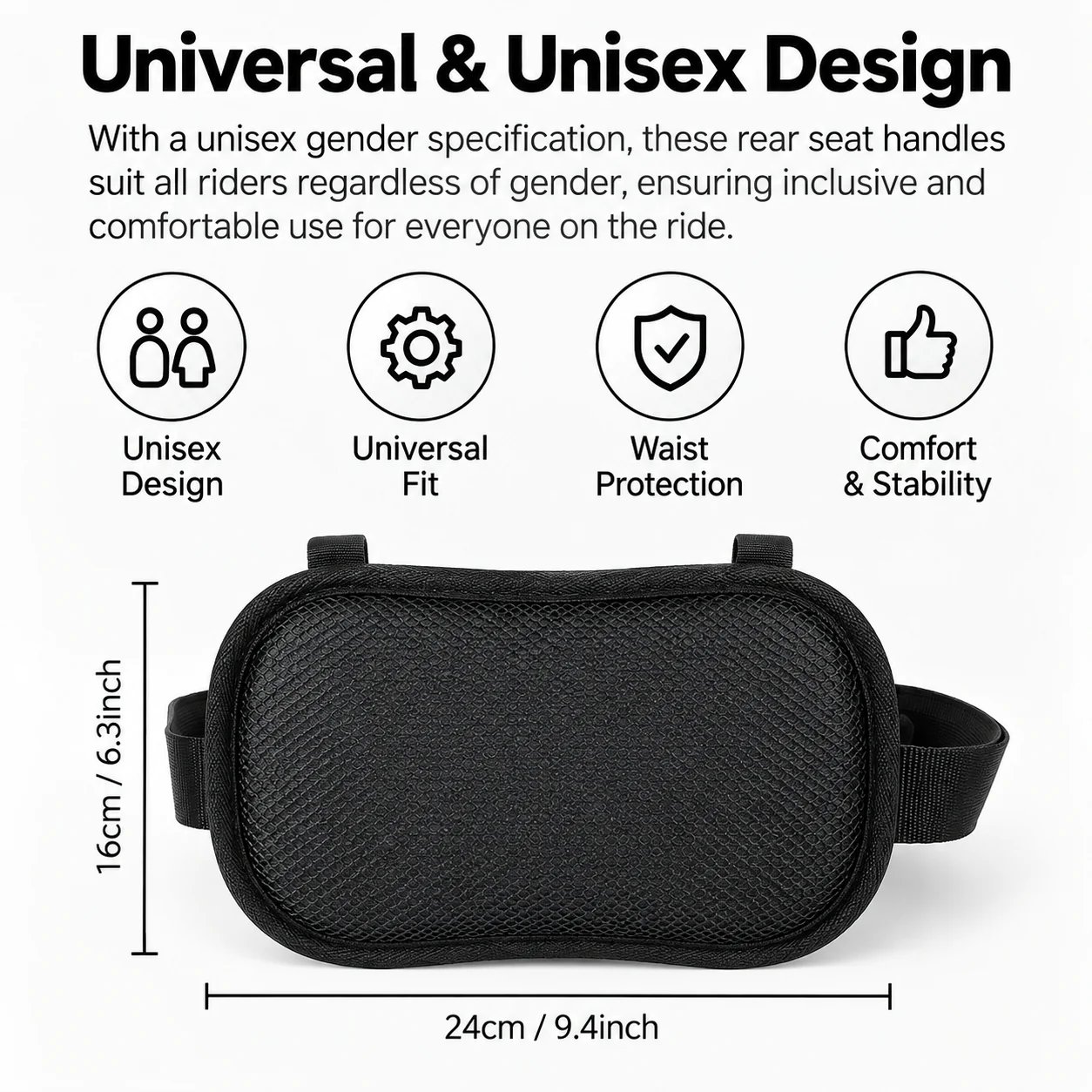 Motorcycle passenger grip belt detail