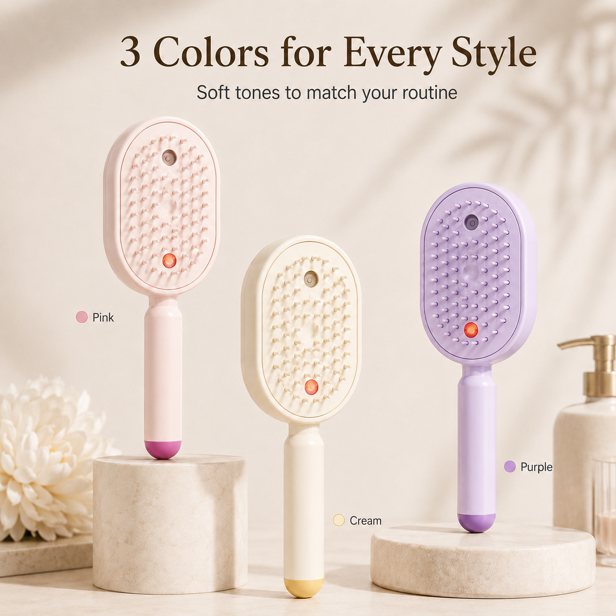 3 in 1 spray massage comb features