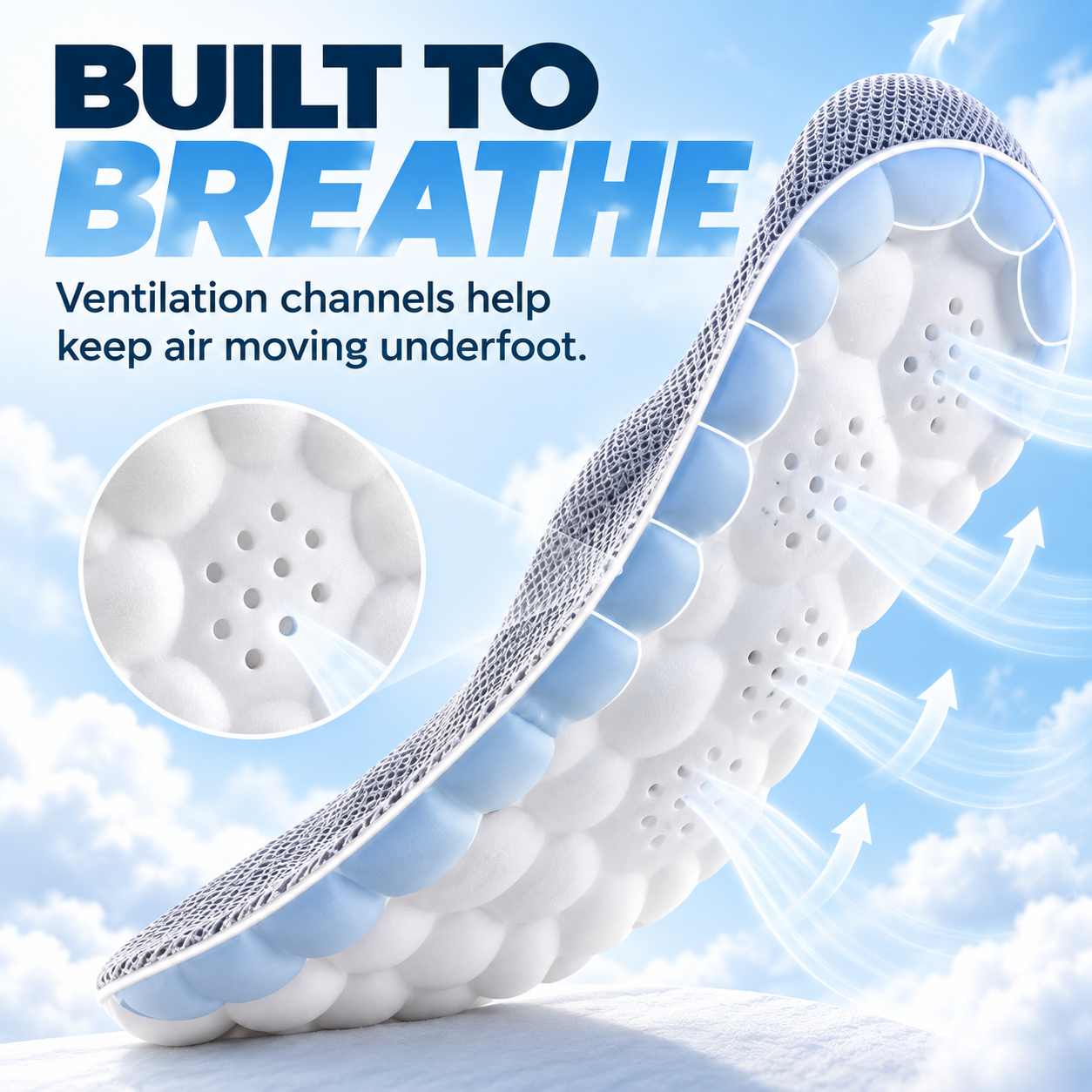 Breathable ventilation insole design