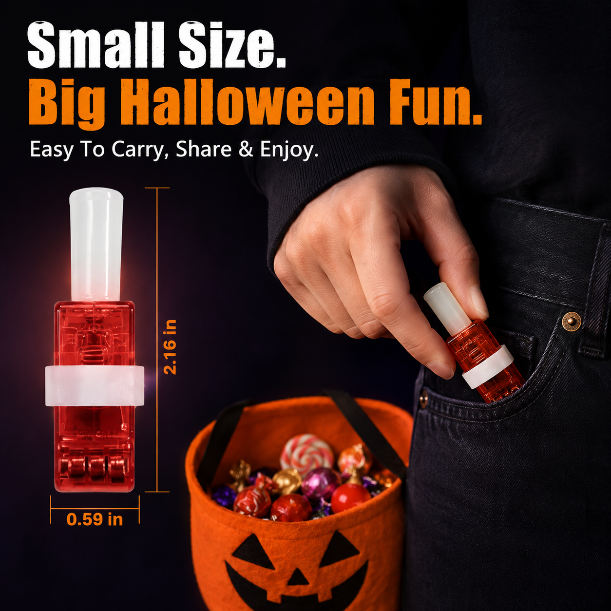 Full 36 piece set of Halloween LED finger lights display