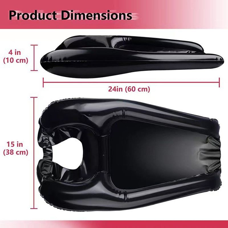 Portable inflatable shampoo basin for comfortable hair washing