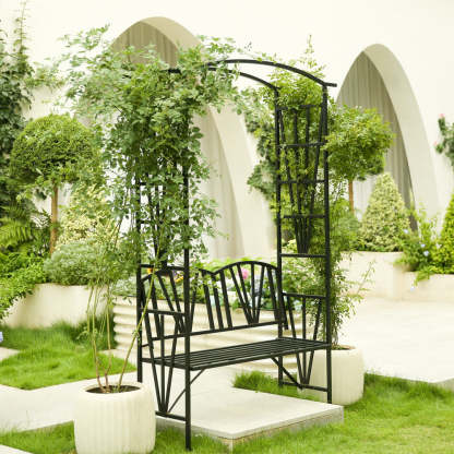 Garden Metal Arch with Seat| Heavy Duty Garden Arch