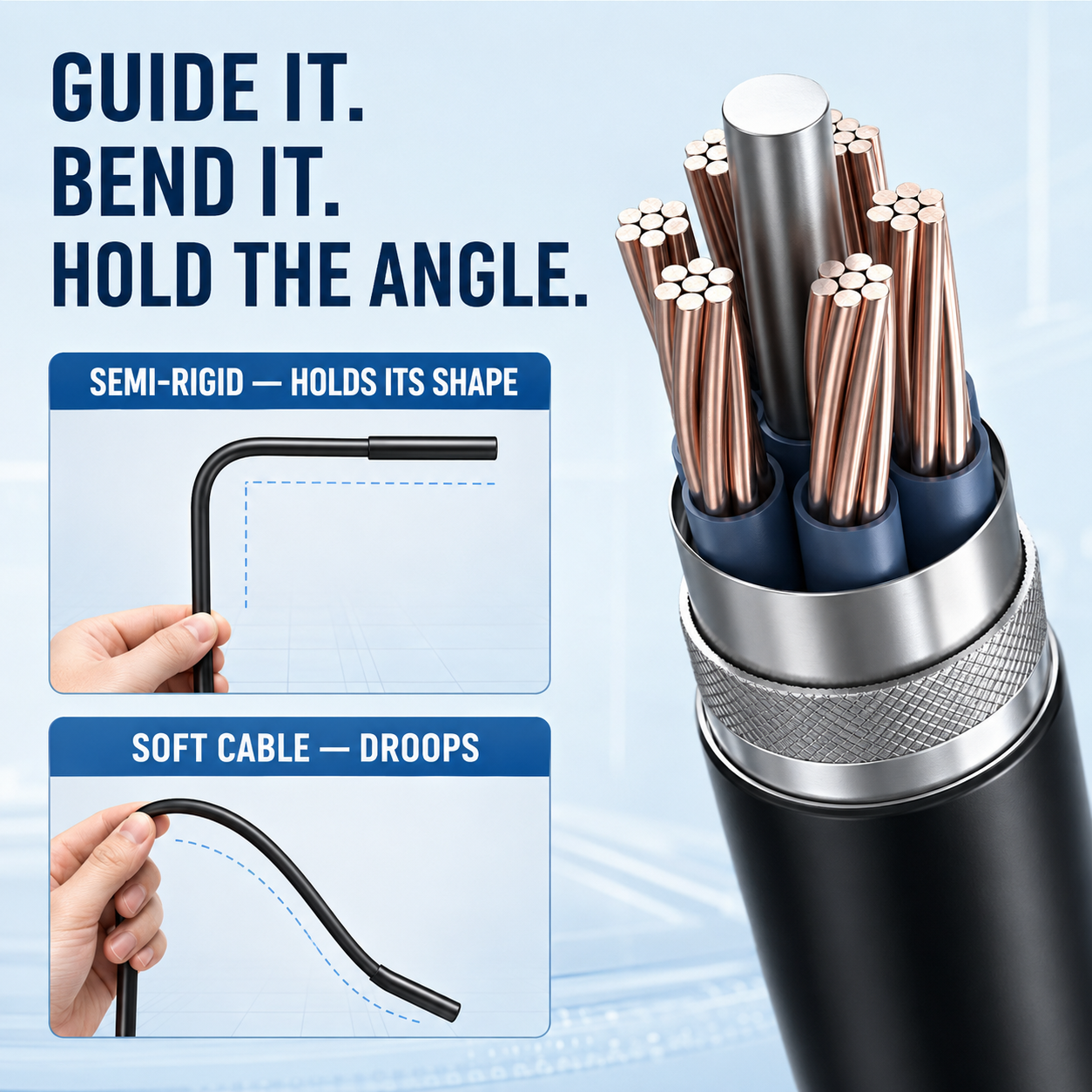 IP67-rated borescope probe with adjustable LED lights