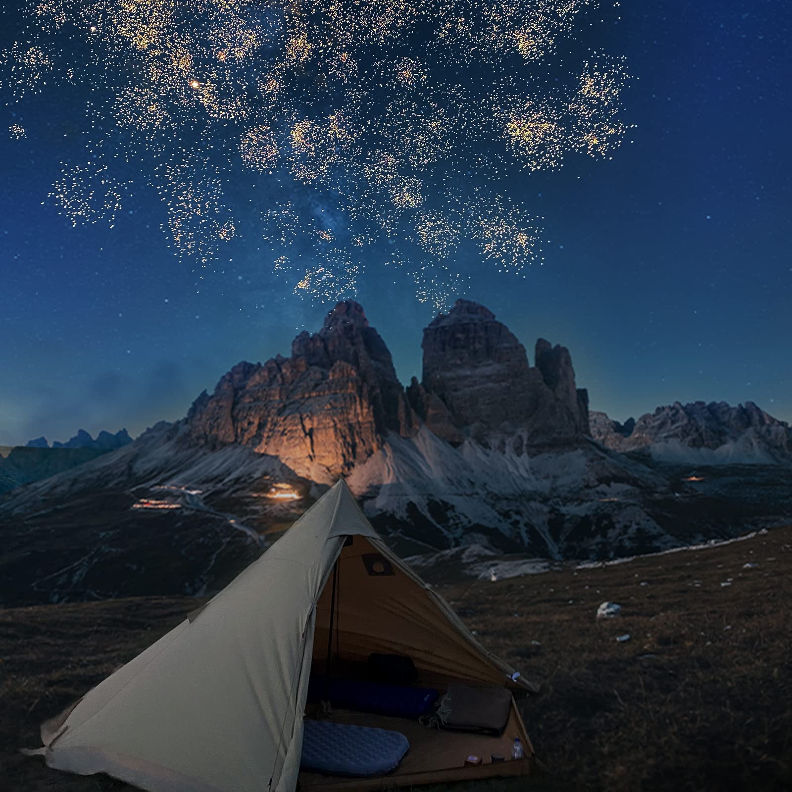 KingCamp TURINO Canvas Teepee Hot Tent with Stove Jack