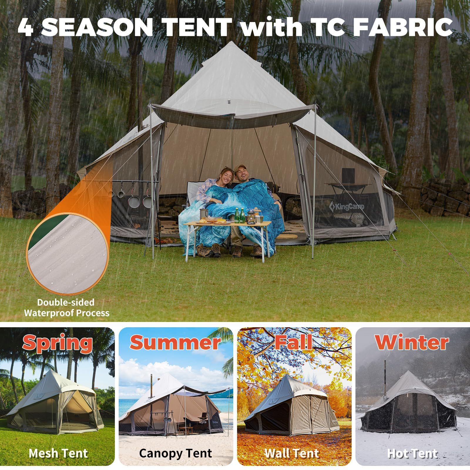 KingCamp KHAN LIGHT 500 Canvas Bell Tent