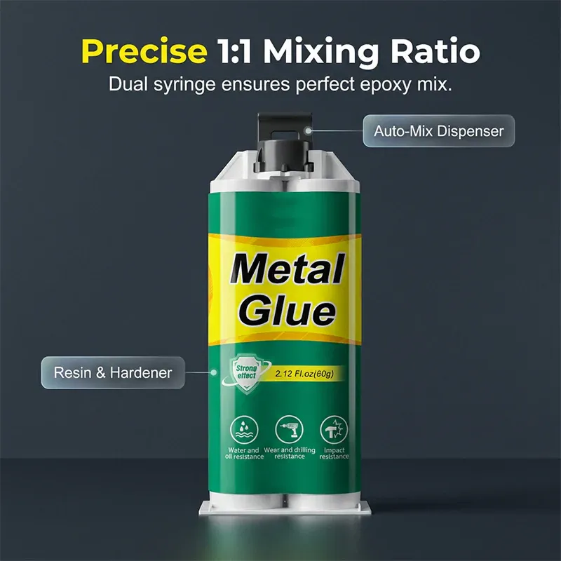 Dual syringe epoxy repair glue