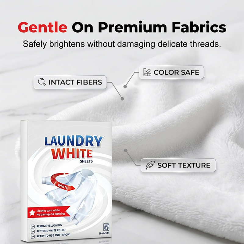 Gentle whitening care for suitable white fabrics