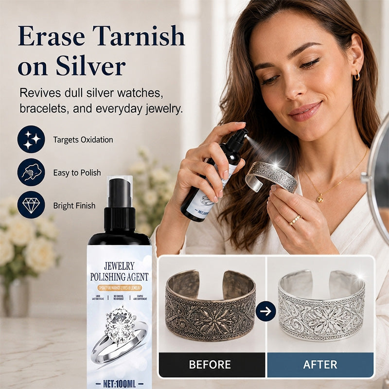 Jewelry cleaner spray tarnish removal and shine restoration