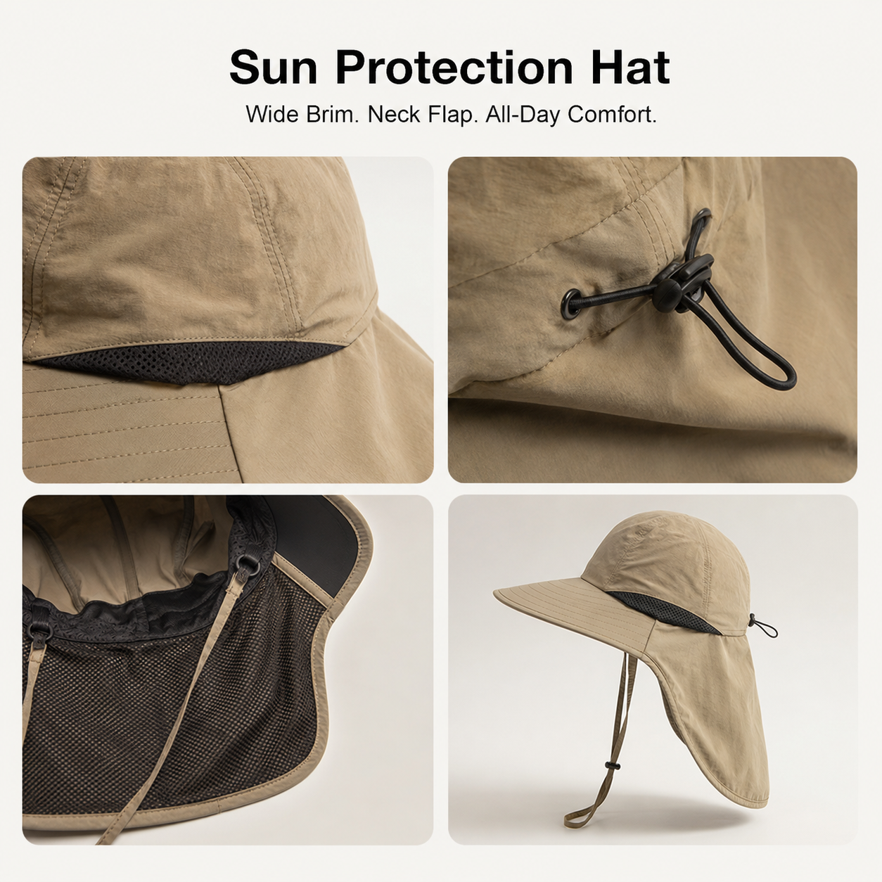 Breathable mesh side panels promote steady airflow cooling