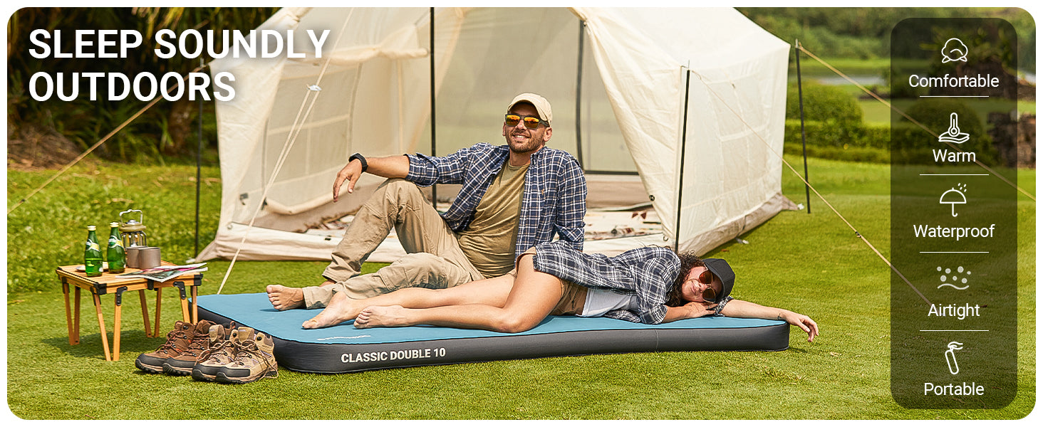 FUNDANGO Self Inflating Sleeping Pad Memory Foam Camping Mattress