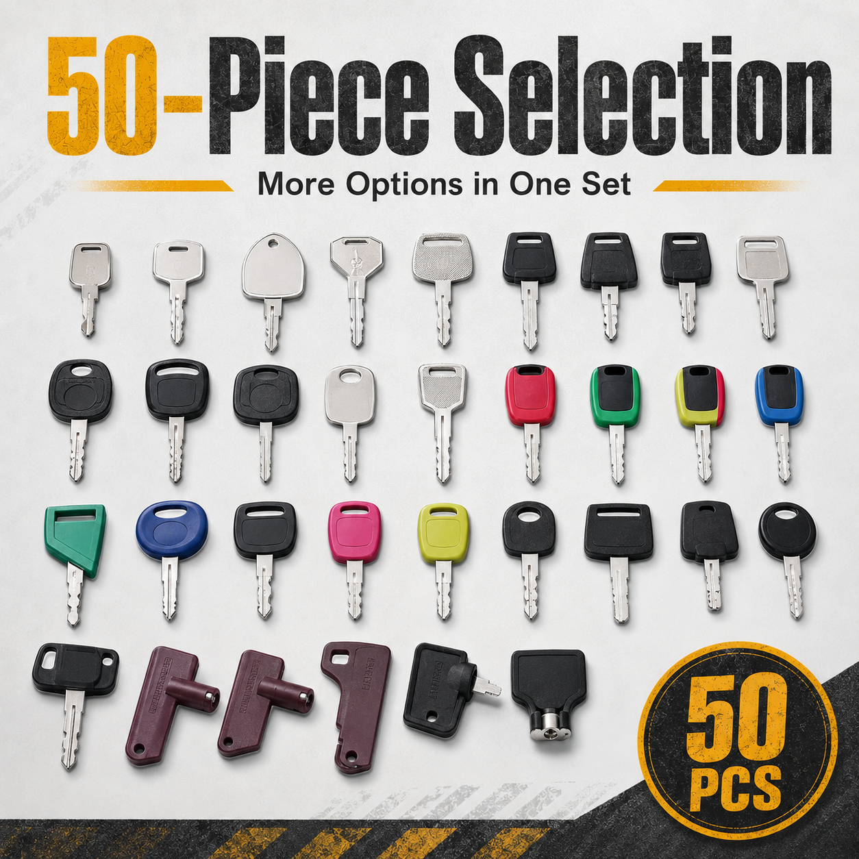 50-Piece heavy equipment ignition key master set overview