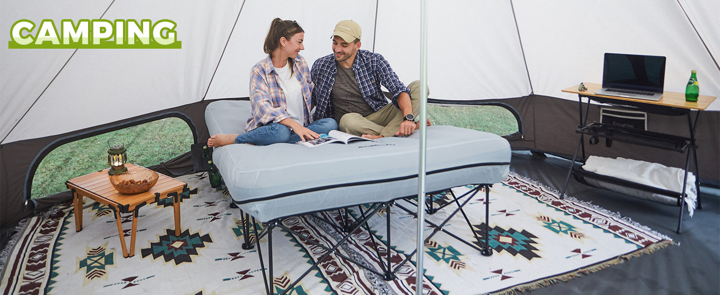FUNDANGO Queen Air Mattress Camping Cot