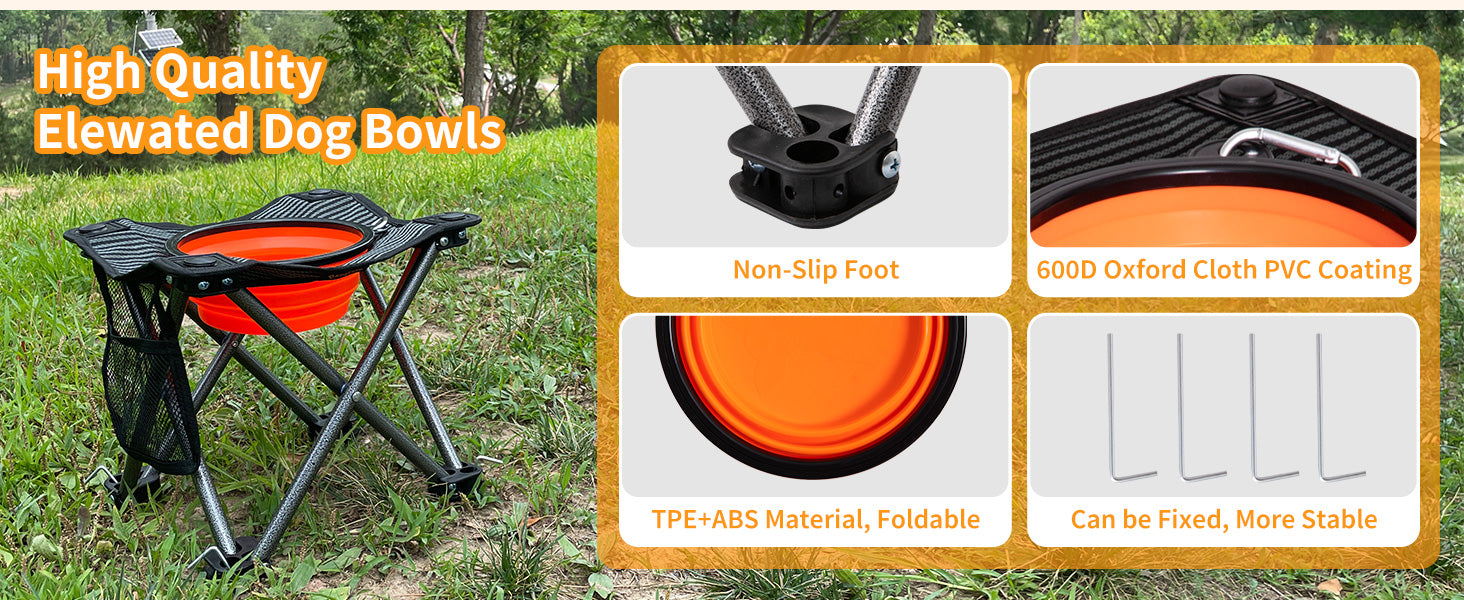 KingCamp 4 Height Adjustable Raised Dog Bowl