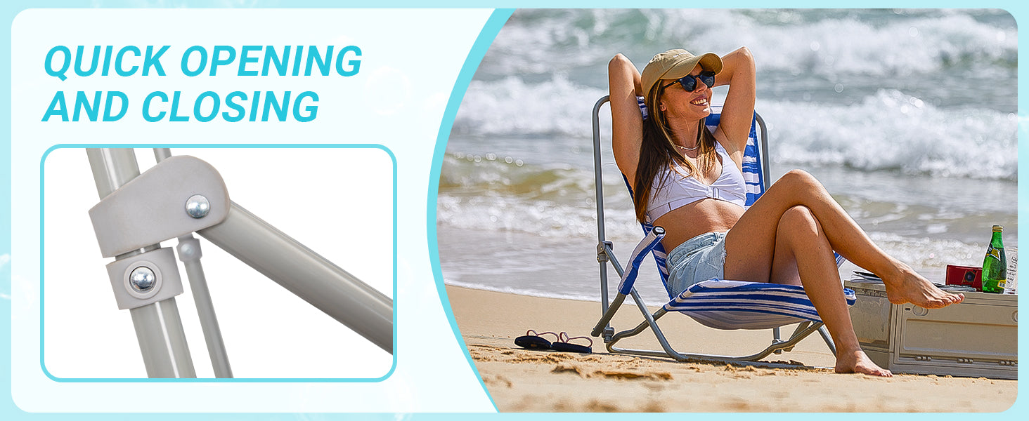 WEJOY High Back Beach Chair With Padded Headrest