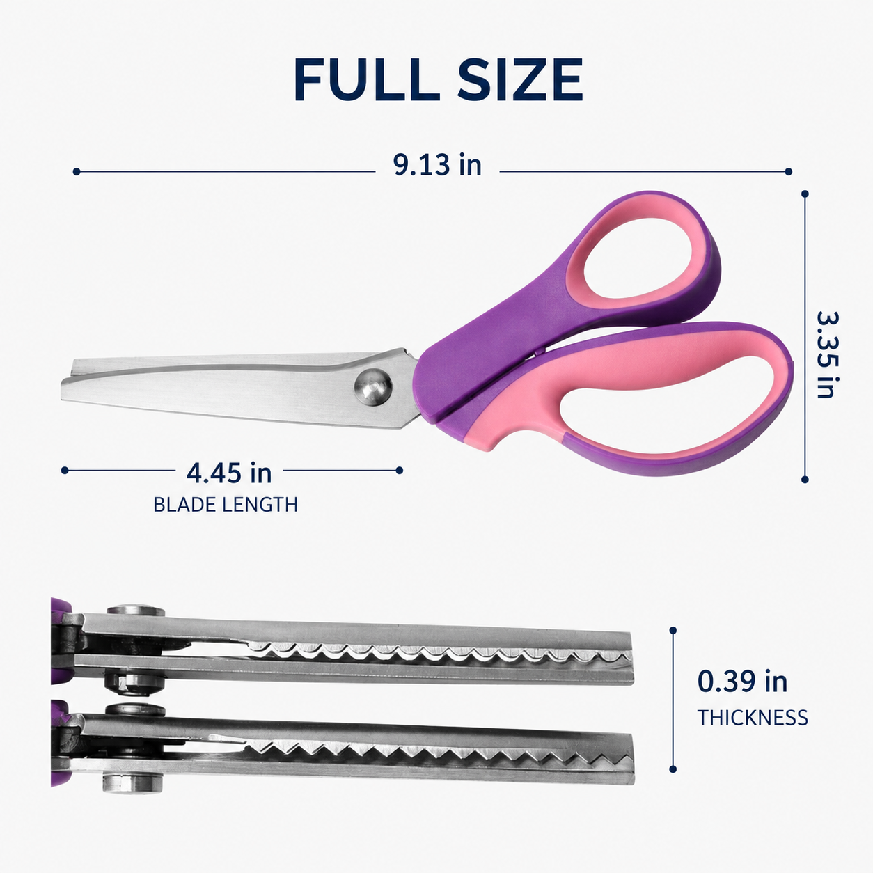 Pinking shears cutting thicker compatible craft material