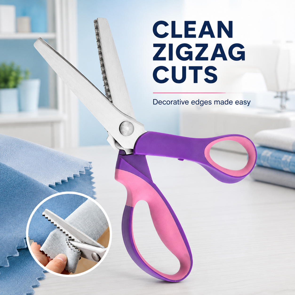 Multipurpose zigzag pinking shears for fabric and crafts