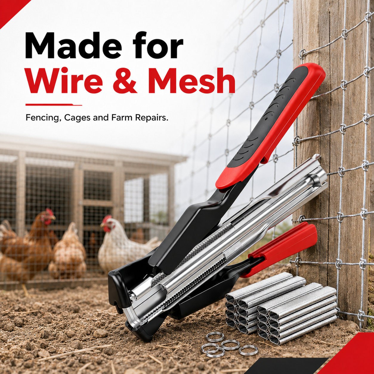 Spring loaded hog ring pliers main kit overview