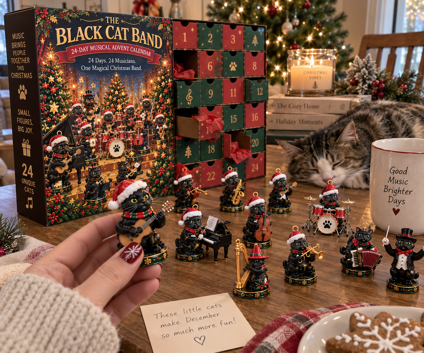 Customer Black Cat Band ornaments on Christmas tree