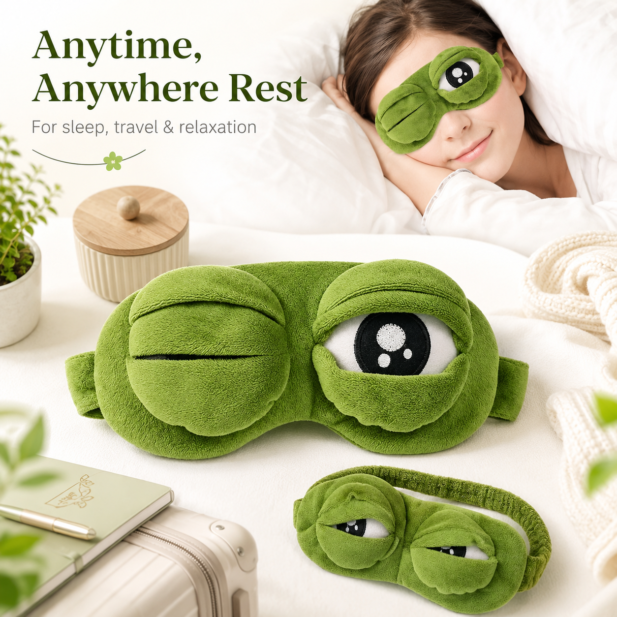 Frog sleep mask for quick rest