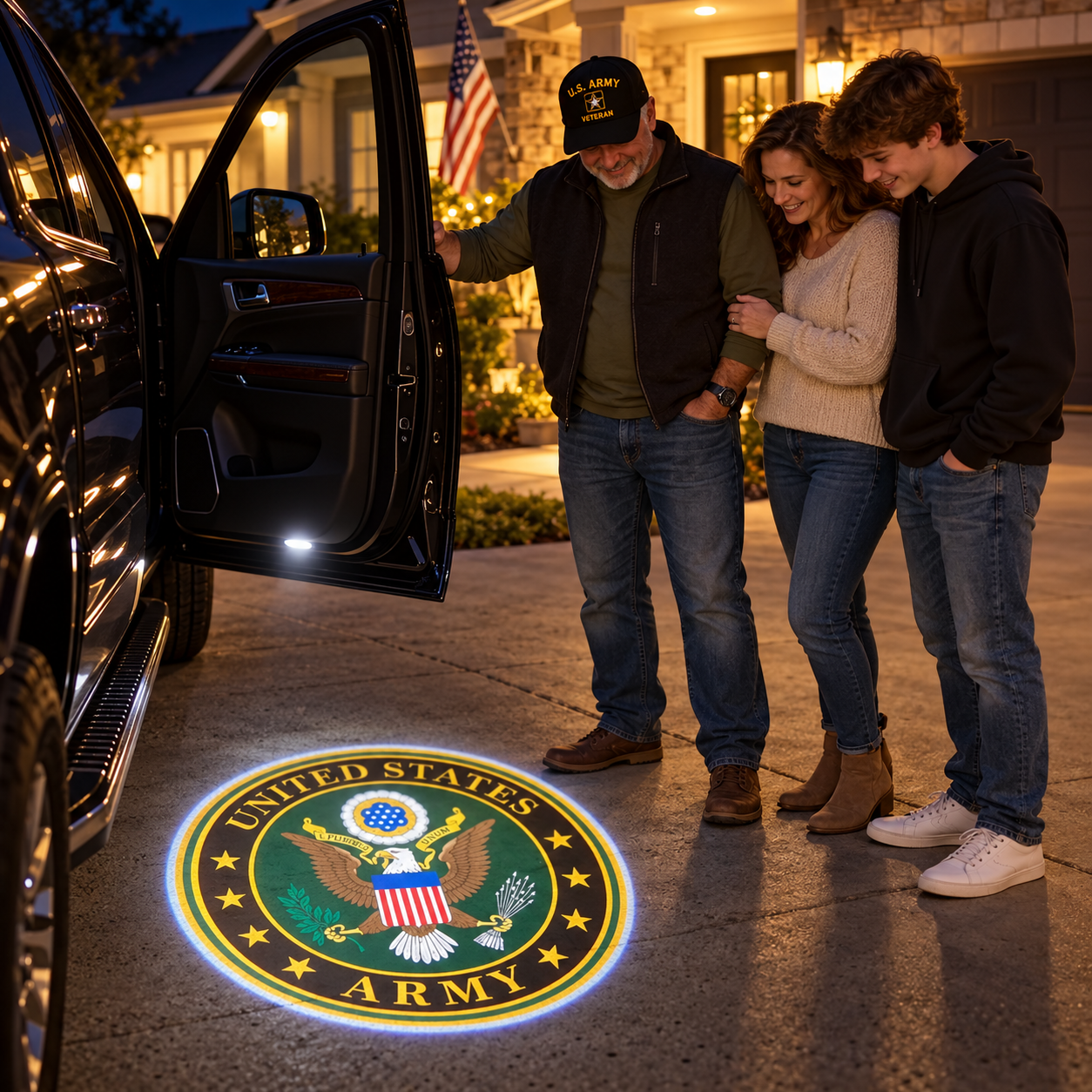 Military Tribute Vehicle Door Projection