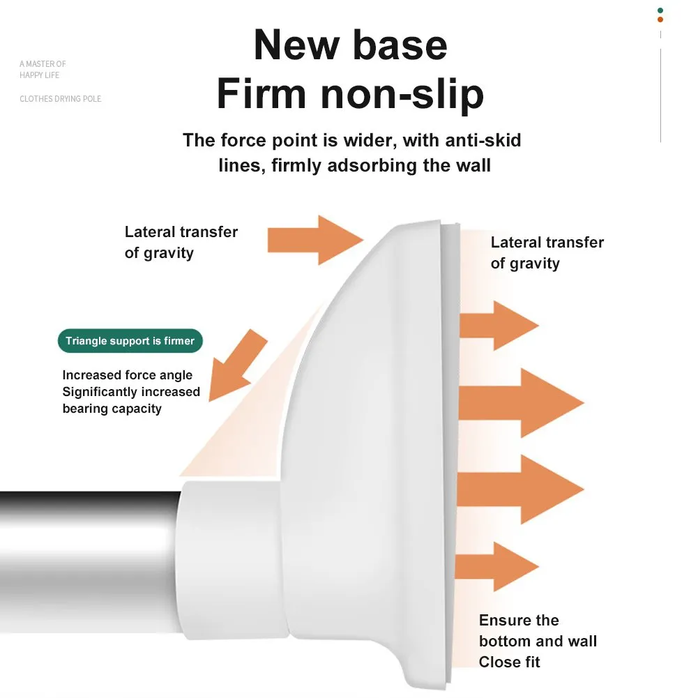 Non-slip end detail for adjustable tension rod