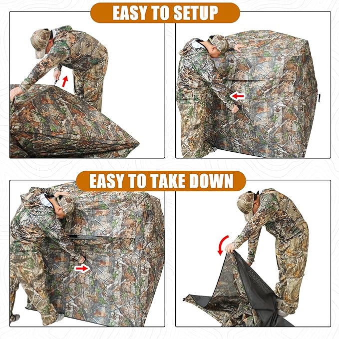 KinWild 270 Degree See Through Hunting Blind 2-3 Person