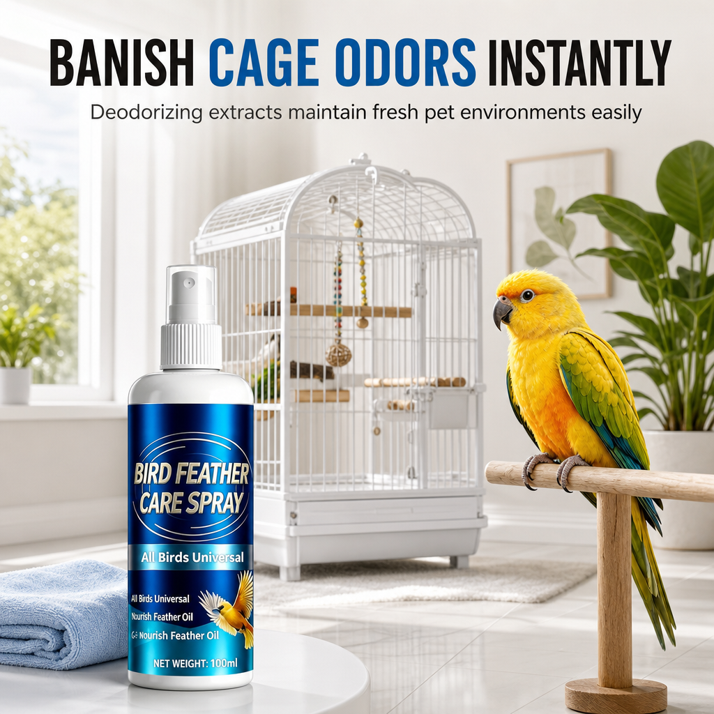 Deodorizing feature of the bird feather care spray