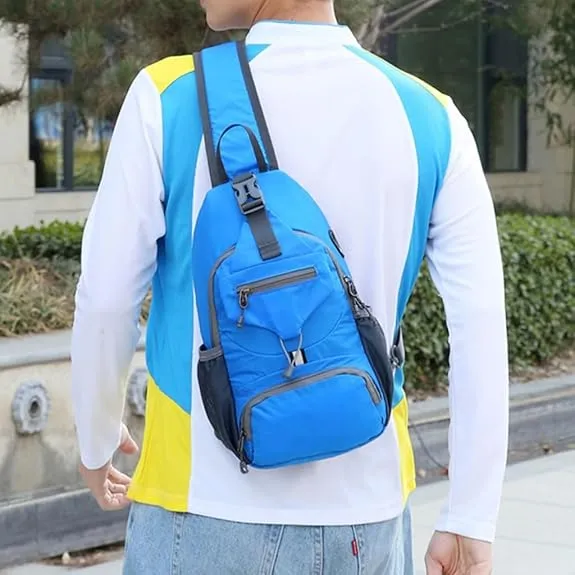 Packable sling bag showing spacious capacity and lightweight design
