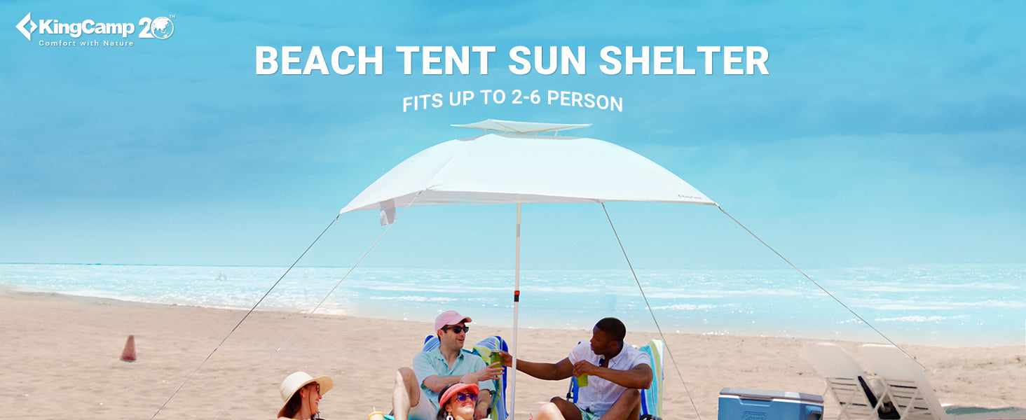 KingCamp 2-in-1 Beach Umbrella and Beach Shade Canopy