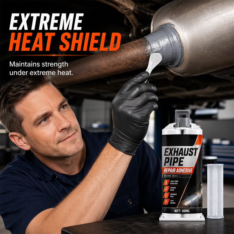 High temperature exhaust repair glue performance