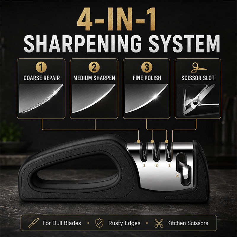 How to use the countertop kitchen knife sharpener