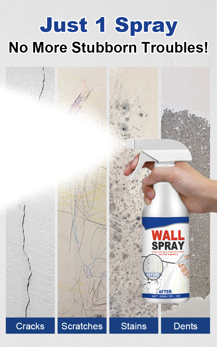 Magic wall spray helps with cracks scratches stains and dents
