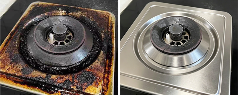 Before and after grill cleaner result image four