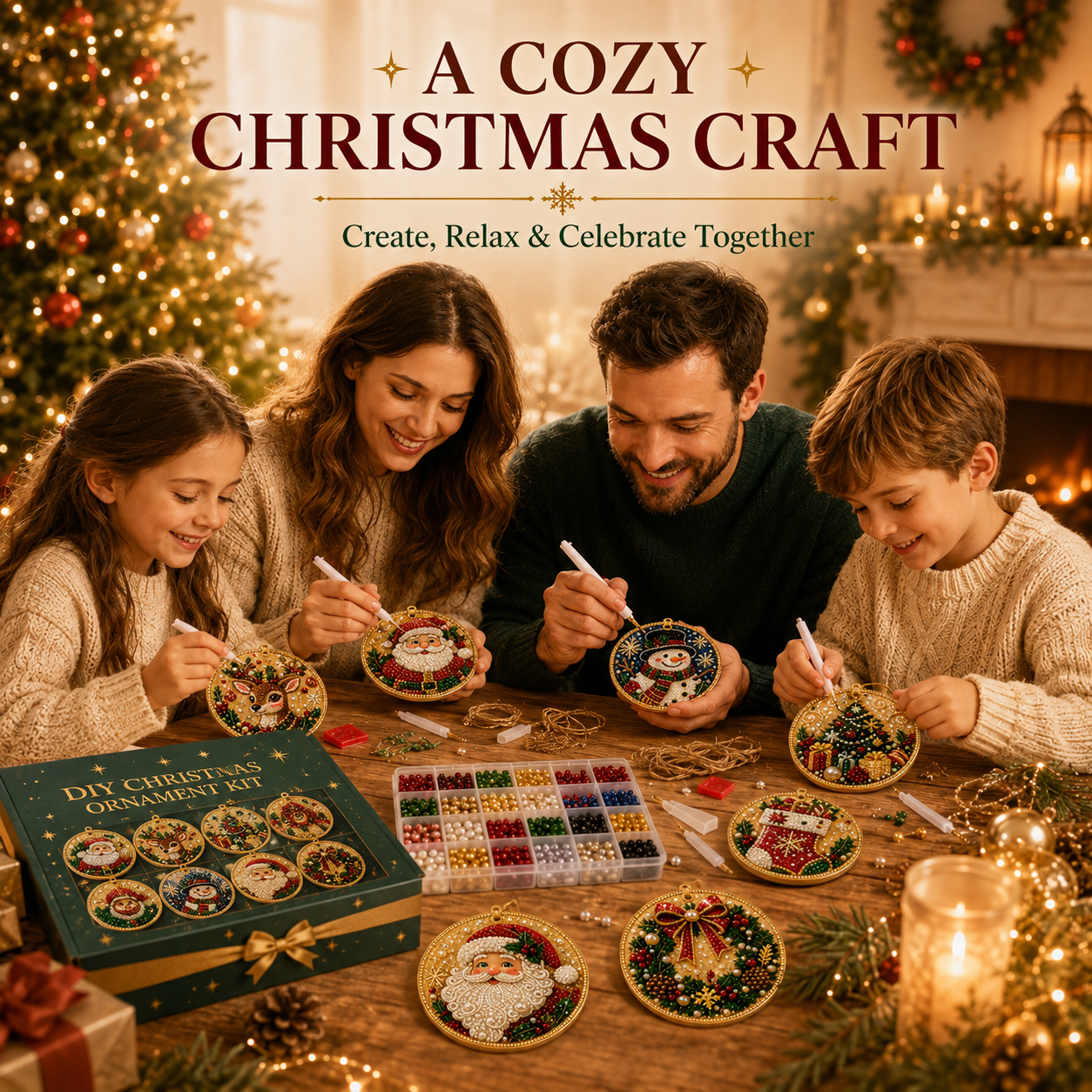 Complete 6 piece Christmas ornament collection overview