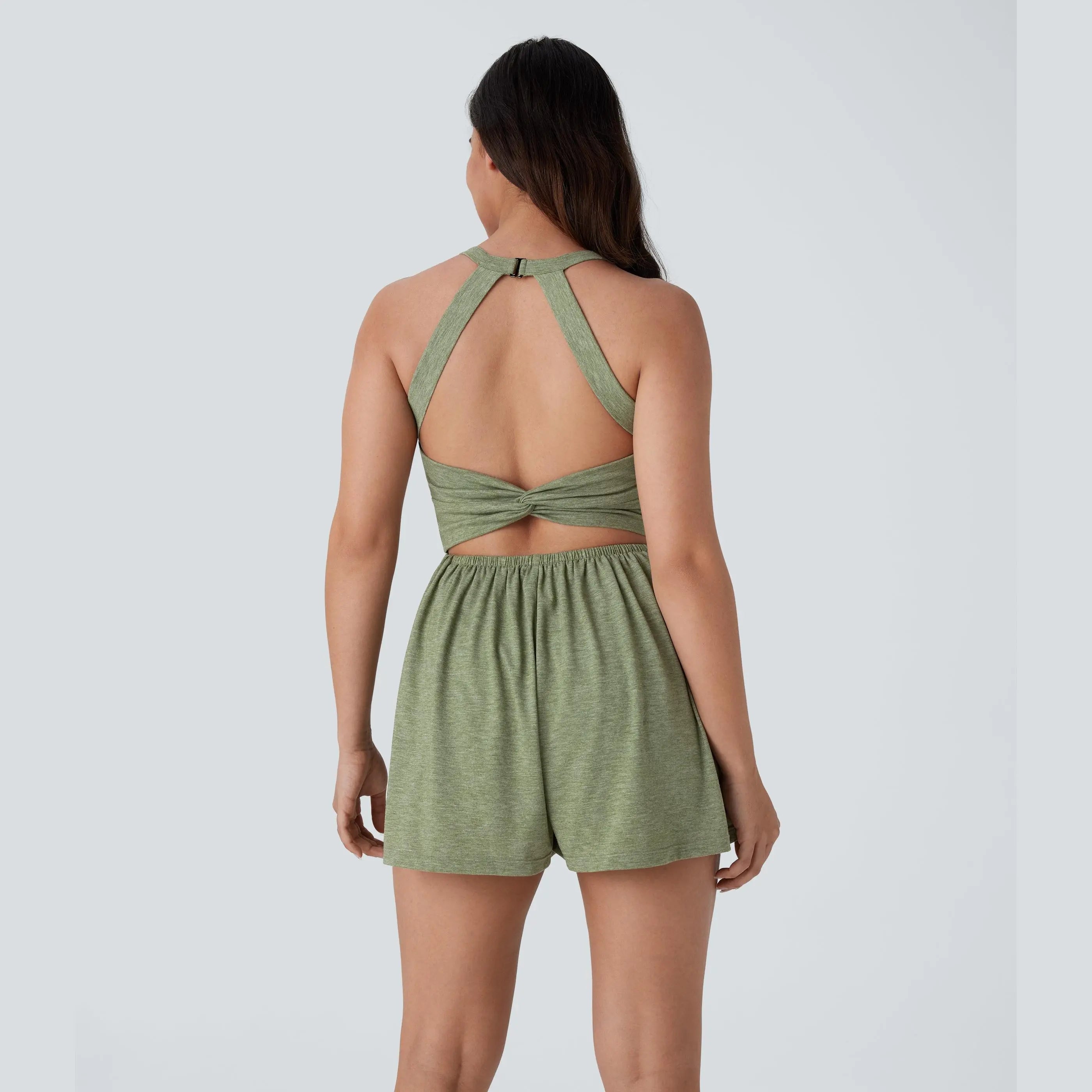 Backless romper rear view