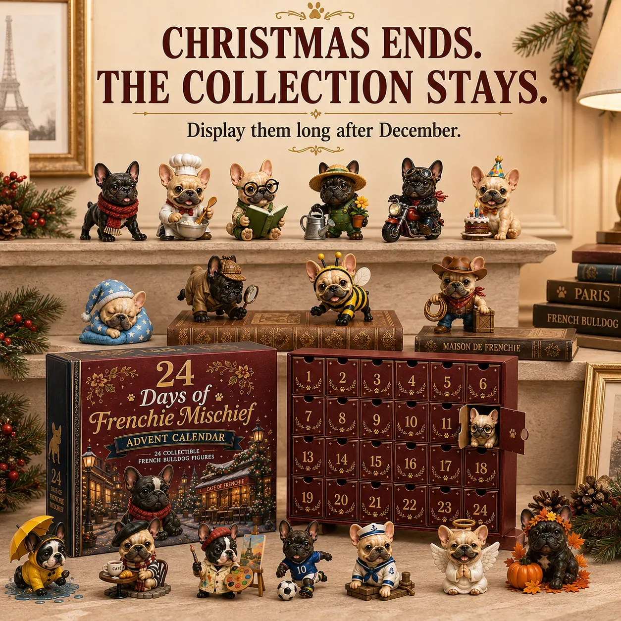 Frenchie Advent Calendar Display