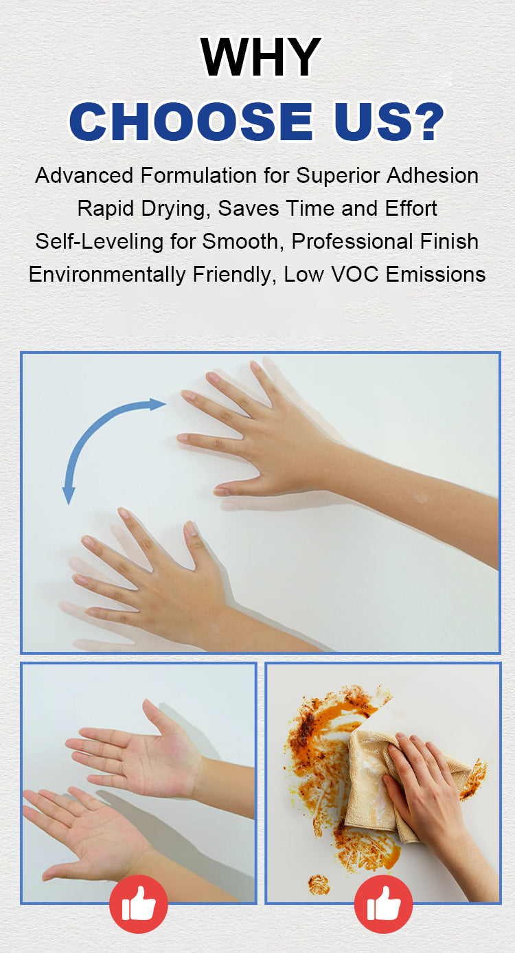 Wall spray formulation benefits adhesion rapid drying self-leveling finish