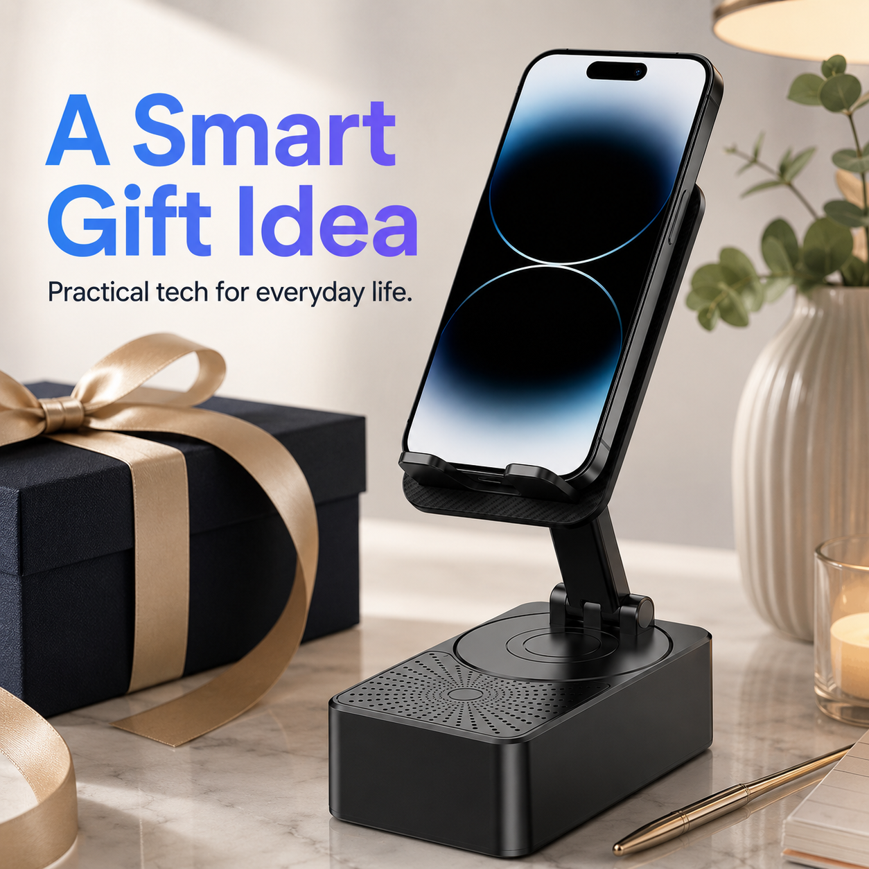 smart gift idea phone speaker stand