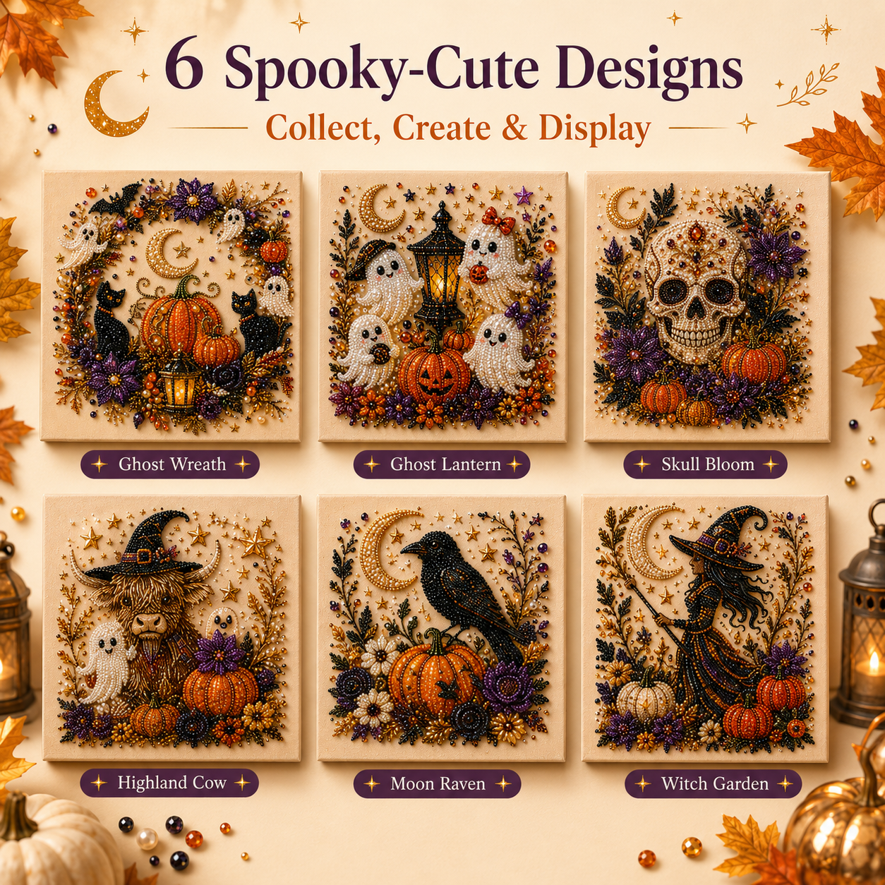 Halloween Pearl Art Six Designs