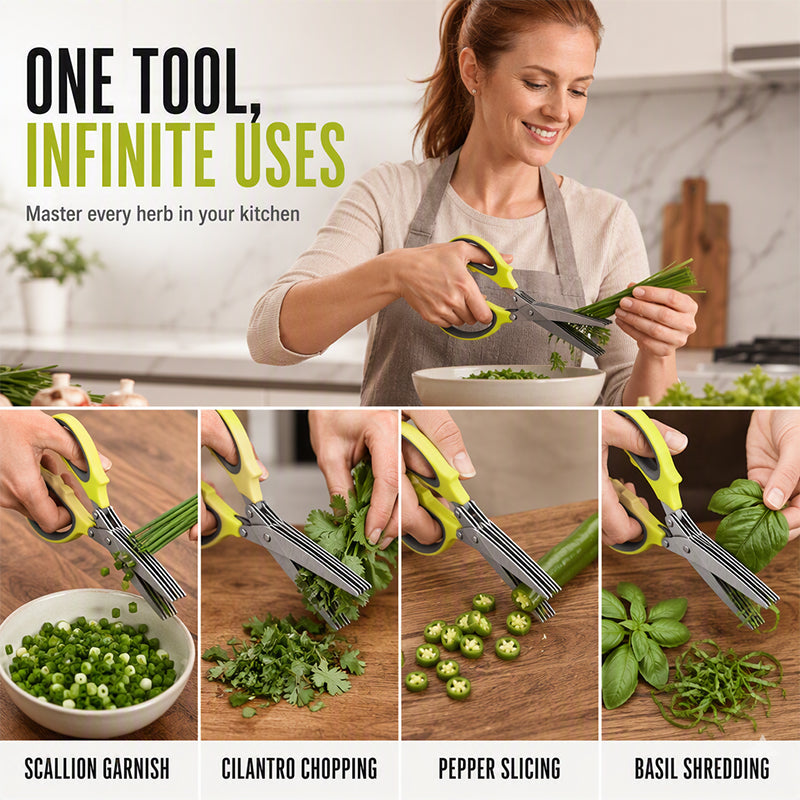 Versatile herb scissors for garnishes salads seasonings and fresh herbs