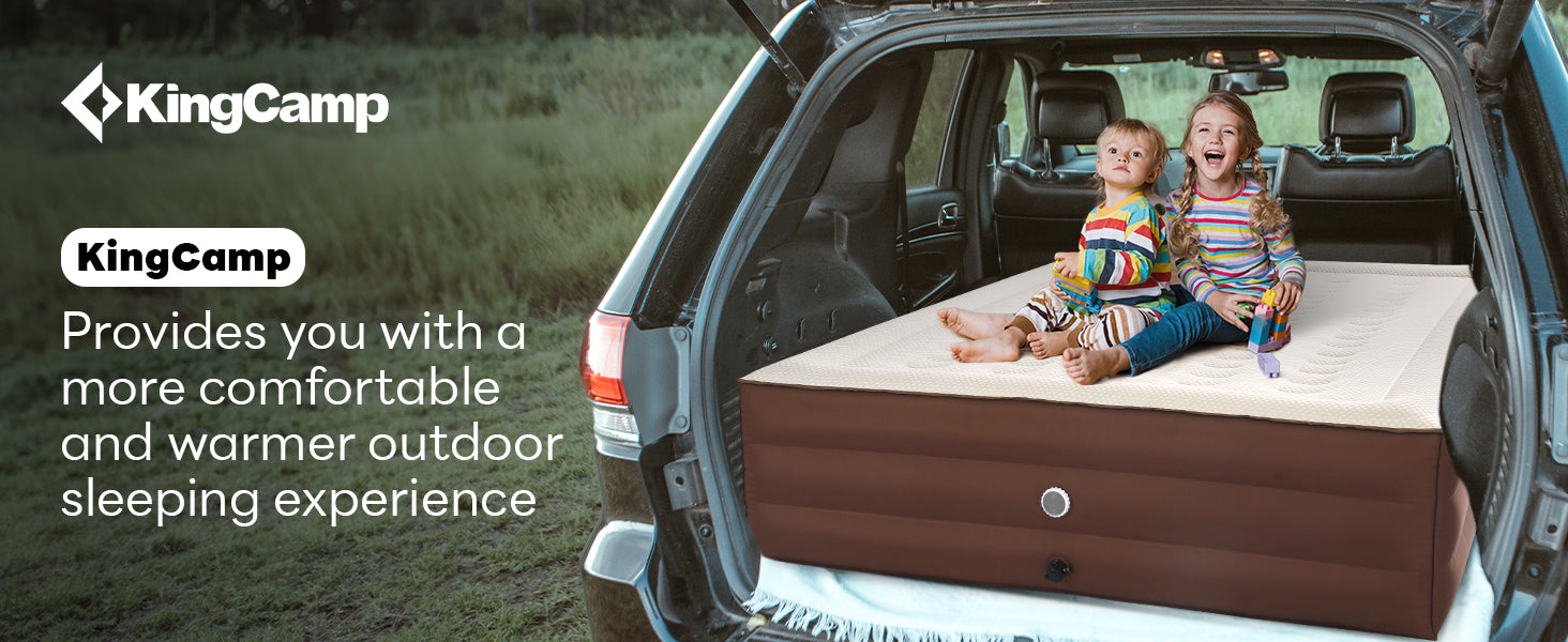 KingCamp CAMPER DELUX 45 Queen Inflatable Mattress Built in Automatic Pump