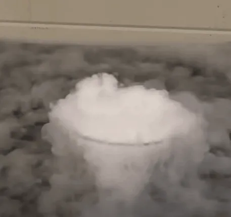 Compact ultrasonic fogger producing visible mist
