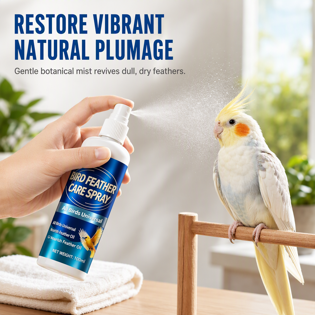Bird plumage appearance featured with feather conditioning spray